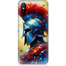 Xiaomi Redmi Note 6 Pro Uyumlu Kızıl Miğferli Savaşçı  Desenli Silikon Kılıf
