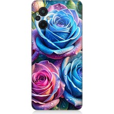 Xiaomi Poco M5 Uyumlu Gökkuşağı Renkli Güller  Desenli Silikon Kılıf