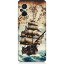 Xiaomi Poco M5 Uyumlu Haritada Yelkenli Macera  Desenli Silikon Kılıf