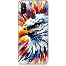 Xiaomi Redmi Note 6 Pro Uyumlu Renkli Kartal Sıçrayışı  Desenli Silikon Kılıf