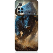 Xiaomi Poco M4 Pro Uyumlu Renk Patlamasında Saldıran Boğa  Desenli Silikon Kılıf