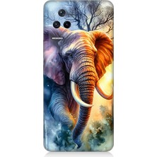 Xiaomi Poco F4 Uyumlu Ateşte Yürüyen Fil  Desenli Silikon Kılıf