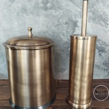 Antik Eskitme Kaplama Kapaklı Çöp Kovası Set