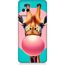 Xiaomi Poco F4 Uyumlu Balon Sakızlı Zürafa  Desenli Silikon Kılıf