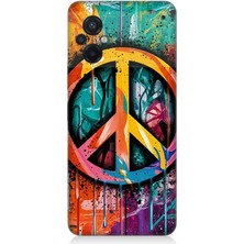 Xiaomi Poco M5 Uyumlu Renkli Barış Işareti  Desenli Silikon Kılıf