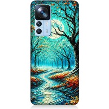 Xiaomi Mi 12T Uyumlu Buzlu Ormanda Sonbahar Yolu  Desenli Silikon Kılıf