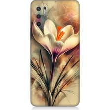 Xiaomi Redmi Note 10 5g Uyumlu Soyut Çiçek Fırça Darbesi  Desenli Silikon Kılıf