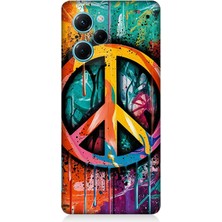 Xiaomi Poco X5 Pro Uyumlu Renkli Barış Işareti  Desenli Silikon Kılıf