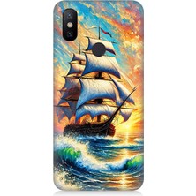 Xiaomi Redmi Note 5 Pro Uyumlu Fırtınada Yelkenli Gücü  Desenli Silikon Kılıf