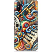 Xiaomi Redmi Note 6 Pro Uyumlu Müzikte Soyut Renk Patlaması  Desenli Silikon Kılıf