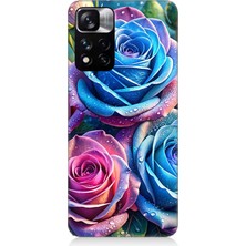 Xiaomi Redmi Note 11 Pro Uyumlu Gökkuşağı Renkli Güller  Desenli Silikon Kılıf