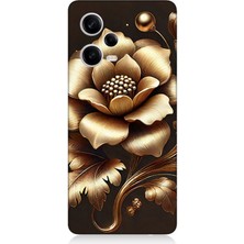 Xiaomi Redmi Note 12 Pro 5g Uyumlu Altın Işıklı Zarif Çiçek  Desenli Silikon Kılıf