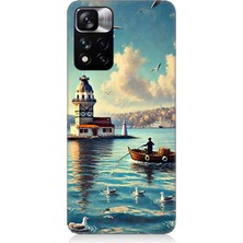 Xiaomi Redmi Note 11 Pro Uyumlu Martılarla Kız Kulesi  Desenli Silikon Kılıf