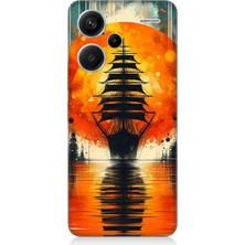 Xiaomi Redmi Note 13 Pro Plus Uyumlu Gün Batımında Yelkenli  Desenli Silikon Kılıf