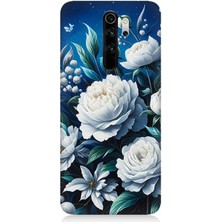 Xiaomi Redmi Note 8 Pro Uyumlu Yıldız Gibi Açan Çiçekler  Desenli Silikon Kılıf