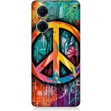Xiaomi Redmi Note 11E Uyumlu Renkli Barış Işareti  Desenli Silikon Kılıf