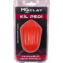 Mg Ps Aplikatörlü El Kil Pedi 12X8 cm (Kırmızı) - Cırtlı Clay Pad Sponge Block