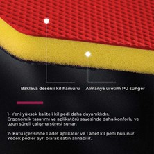Mg Ps Aplikatörlü El Kil Pedi 12X8 cm (Kırmızı) - Cırtlı Clay Pad Sponge Block