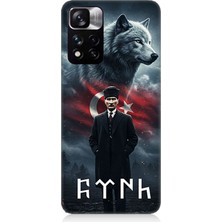 Xiaomi Redmi Note 11 Pro Uyumlu Gölgede Kurt ve Atatürk  Desenli Silikon Kılıf