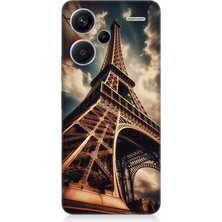 Xiaomi Redmi Note 13 Pro Plus Uyumlu Yükselen Eyfel Kulesi Işıltısı  Desenli Silikon Kılıf