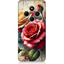 Xiaomi Redmi 14C Uyumlu Kırmızı Sarı Gül Tutkusu  Desenli Silikon Kılıf