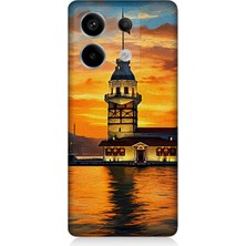 Xiaomi Redmi Note 13 Pro 5g Uyumlu Günbatımında Kız Kulesi  Desenli Silikon Kılıf