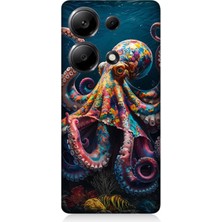 Xiaomi Redmi Note 13 Pro 4g Uyumlu Derinliklerde Sekiz Kol Ahtapot  Desenli Silikon Kılıf