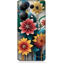 Xiaomi Redmi Note 13 Pro 4g Uyumlu Dijital Çiçek Kompozisyonu  Desenli Silikon Kılıf