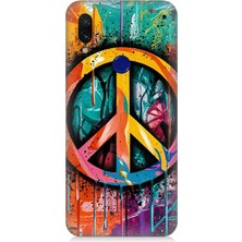 Xiaomi Redmi Note 7 Pro Uyumlu Renkli Barış Işareti  Desenli Silikon Kılıf