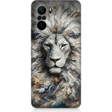 Xiaomi Redmi K40 Uyumlu Aslan Asaletin Sessiz Gücü  Desenli Silikon Kılıf