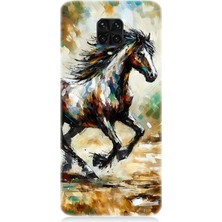 Xiaomi Redmi Note 9 Pro Uyumlu Sıçrayan Güçlü Vahşi At  Desenli Silikon Kılıf
