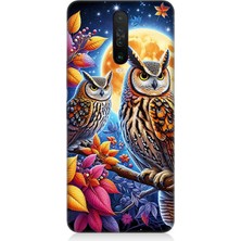 Xiaomi Redmi K30 Uyumlu Dallarda Bilge Baykuşlar  Desenli Silikon Kılıf
