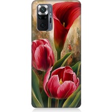Xiaomi Redmi Note 10 Pro Uyumlu Canlı Renkli Laleler  Desenli Silikon Kılıf