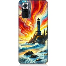 Xiaomi Redmi Note 10 Pro Uyumlu Alevli Fener Kayalık Yalnızlığı  Desenli Silikon Kılıf