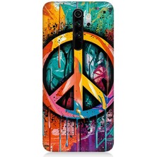 Xiaomi Redmi Note 8 Pro Uyumlu Renkli Barış Işareti  Desenli Silikon Kılıf