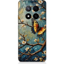 Xiaomi Redmi Note 14 Pro Plus Uyumlu Ay Işığında Kelebekler  Desenli Silikon Kılıf