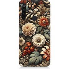 Xiaomi Redmi Note 8 Uyumlu Vintage Tonlarda Çiçek Bahçesi  Desenli Silikon Kılıf