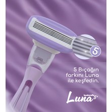 Loveincrafts Luna 5 Bıçaklı Kadın Tıraş Makinesi 2 Yedek Tıraş Bıçağı Başlıklı - Hassas Ciltler Için