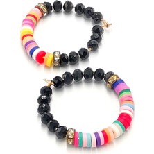 Renkli Figürlü Lüks Küpe