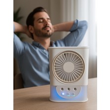 F9 Taşınabilir Spreyli Mini Masaüstü Fan – Usb-C Şarjlı – 3 Kademe – Su Hazneli – LED Işıklı