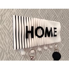 Bayan Rottenmeier Dalgalı Home Yazılı Duvar Askılı Anahtarlık Anahtarlık Askısı (22X10 CM) Duvar Anahtarlığı