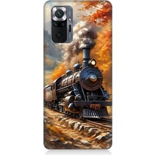 Xiaomi Redmi Note 10 Pro Uyumlu Sonbaharda Buharlı Tren  Desenli Silikon Kılıf