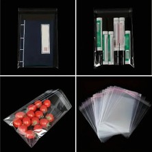 HG Tedarik 100 Adet 20X35 cm Bantlı Yapışkanlı Şeffaf Opp Jelatin Poşet ( 20X30+5)