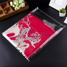 HG Tedarik 50 Adet 26X42 cm Bantlı Yapışkanlı Şeffaf Opp Jelatin Poşet, Şeffaf Poşet ( 26X37+5 Cm)