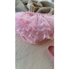 Bebek Penye Süslü Dantelli Fırfırlı Elbise Altı Külodu Bebek Bezi Kılıfı