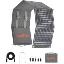 Lumopal 60W Katlanabilir Taşınabilir Su Geçirmez Güneş Paneli - Gri