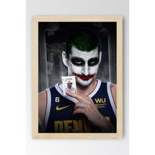 Nikola Jokic Joker Çerçeveli Tablo - Basketbol Nba Posteri Tablo
