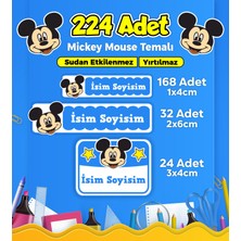 Sb Store Mickey Mouse Okul Kreş Etiketi Kalem Defter Özel Isim Yazılabilen Etiket Seti Model 11 - 224 Adet