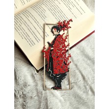 1 Adet Tanjiro Kitap Ayracı | Alevli Şeffaf Çerçeve Anime Ayraç
