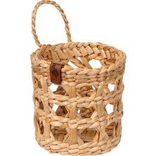 AtanDu Home % 100 El Yapımı Doğal Hasır Sepet | 9X11 cm Çok Amaçlı Organizer | Mutfak, Banyo, Salon Için Dekoratif Sepet